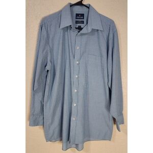 🍁 New Stafford Men's Travel Performance Super Shirt Light Slate Blue Long …